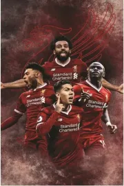 plakat-liverpool-fc-godlo-herb-mohamed-salah-90x60