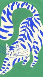 plakat-akwarela-kot-vintage-retro-915x61-cm