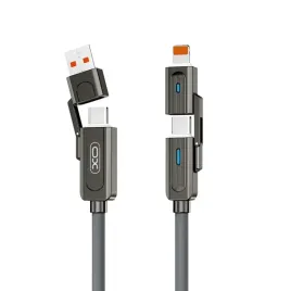 xo-kabel-nb275-4w1-usb-c-lightning-usb-usb-c-60w-10m-szary