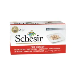 schesir-karma-mokra-multipack-dla-psa-kurczak-z-wolowina-w-galaretce-4x85g