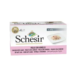 schesir-karma-mokra-multipack-dla-psa-kurczak-z-jagniecina-galarecie-4x85g