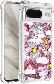 cotdinfor-etui-bezbarwne-do-google-pixel-8-brokatowe-teczowy-jednorozec