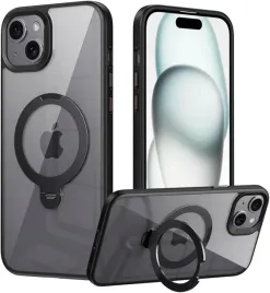 puyateya-etui-bezbarwne-magsafe-do-iphone-15-stojak-ring-tytan-czarny