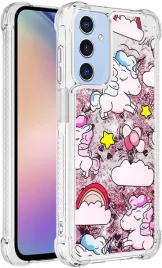 cotdinfor-etui-bezbarwne-samsung-galaxy-a15-5g-brokatowe-teczowy-jednorozec