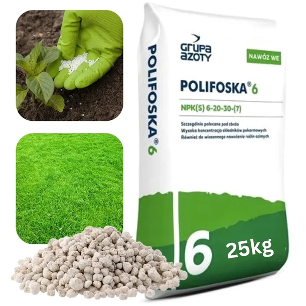 POLIFOSKA 6 NAWÓZ letni JESIENNY DO TRAWNIKA TRAWY 25KG ORYGINAŁ 6-20-30