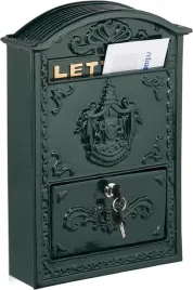 skrzynka-na-listy-vintage-a4-z-kluczami-zielono-zlota
