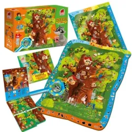 gra-edukacyjna-puzzle-detektyw-lesna-przygoda-zwierzeta-lupa-roter-kafer