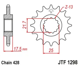 zebatka-przednia-jt-jtf1298-17-honda-cbr-250-vt-vtr-250-stalowa-wytrzymala