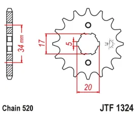 zebatka-przednia-jt-jtf1324-11-honda-crf-230-trx-200-sx-foutrax-stalowa