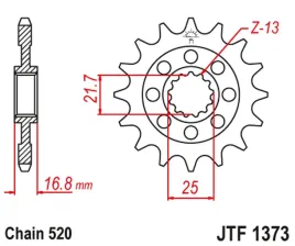 zebatka-przednia-jt-jtf1373-16-honda-nc-750x-s-dct-integra-750-dct-stalowa