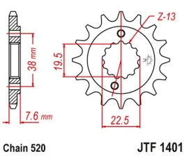 zebatka-przednia-jt-jtf1401-16-suzuki-ltr-450-ltz-400-rmx-450-stalowa