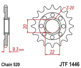 zebatka-przednia-jt-jtf1446-13-kawasaki-kxf-250-stalowa-wytrzymala