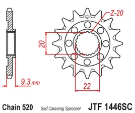 zebatka-przednia-jt-jtf1446-14sc-kawasaki-kxf-250-samooczyszczajaca-stalowa