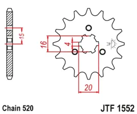 zebatka-przednia-jt-jtf1552-11-yamaha-ytm-200-stalowa-wytrzymala-mocna