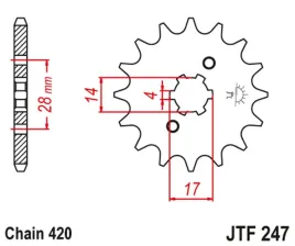 zebatka-przednia-jt-jtf247-13-honda-c-50-cub-stalowa-wytrzymala-mocna