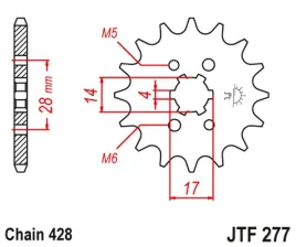 zebatka-przednia-jt-jtf277-13-honda-trx-90-crf-125-derbi-senda-stalowa