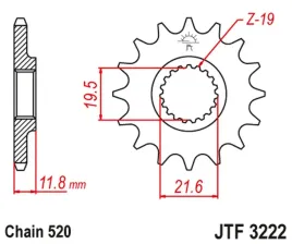 zebatka-przednia-jt-jtf3222-12-polaris-250-300-350-400-425-stalowa