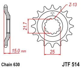zebatka-przednia-jt-jtf514-15-kawasaki-gpz-750-unitrack-stalowa-wytrzymala