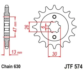 zebatka-przednia-jt-jtf574-16-yamaha-xv-1000-tr1-stalowa-wytrzymala