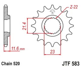 zebatka-przednia-jt-jtf583-14-yamaha-tt-250-stalowa-wytrzymala-mocna