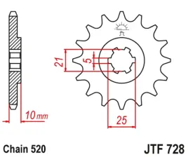 zebatka-przednia-jt-jtf728-16-cagiva-500-600-river-canyon-w-16-stalowa