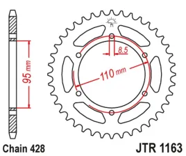 zebatka-tylna-jt-jtr1163-45-cagiva-125-elefant-stx-aletta-rossa-stalowa