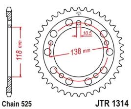 zebatka-tylna-jt-jtr1314-39-honda-cbr-400-stalowa-wytrzymala-mocna