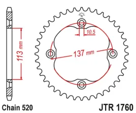 zebatka-tylna-jt-jtr1760-35-suzuki-ltz-400-ltr-450-stalowa-wytrzymala
