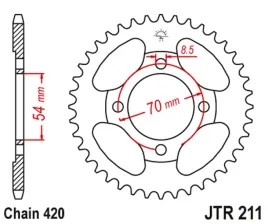 zebatka-tylna-jt-jtr211-39-honda-c-90-cub-stalowa-wytrzymala-mocna