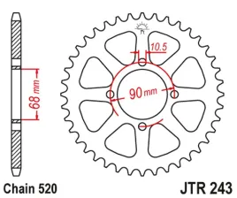 zebatka-tylna-jt-jtr243-42-honda-mtx-200-stalowa-wytrzymala-mocna