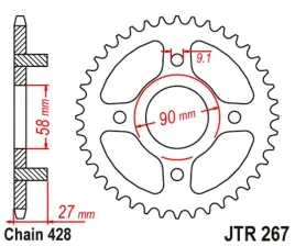 zebatka-tylna-jt-jtr267-39-honda-cd-175-stalowa-wytrzymala-mocna-lekka