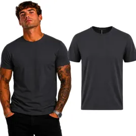 t-shirt-koszulka-meska-ciemnoszary-bluzka-krotki-rekaw-bawelna-klasyczny
