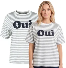 koszulka-damska-t-shirt-szara-z-nadrukiem-wiskoza-oversize-modna-w-paski