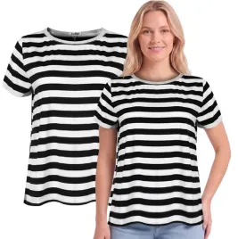 t-shirt-damski-koszulka-czarna-biala-na-prezent-okragly-dekolt-klasyczna