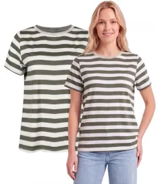 t-shirt-damski-koszulka-khaki-w-paski-na-co-dzien-krotki-rekaw-bez-logo