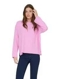 only-sweter-damski-rozowy-cienki-klasyczny-sweterek-dlugi-rekaw-wygodny