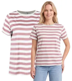 t-shirt-damski-koszulka-rozowa-na-prezent-klasyczna-na-co-dzien-w-paski