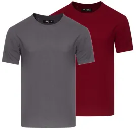t-shirt-koszulka-meska-bawelniana-klasyczna-gladka-zestaw-3pack-szara-bordo