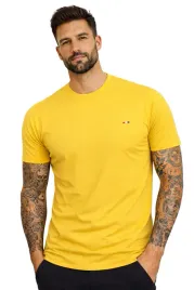 t-shirt-koszulka-meska-zolta-klasyczna-basic-prezent-bawelniana-logo