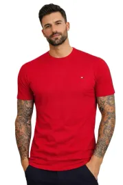 t-shirt-koszulka-meska-czerwona-bawelniana-basic-logo-klasyczna-modna