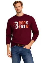 bluza-meska-bez-kaptura-bordowa-bawelniana-z-nadrukiem-sportowa-logo