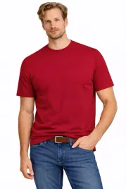 t-shirt-koszulka-meska-3052-czerwony-bawelniana-basic-okragly-dekolt