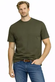 t-shirt-koszulka-meska-3052-khaki-bawelniana-basic-okragly-dekolt-modna