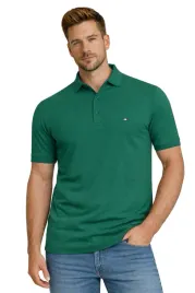 koszulka-polo-meska-id9220-zielony-bawelniana-polowka-modna-z-logo