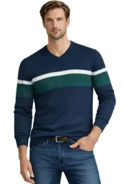 sweter-meski-s8763-granatowy-bawelniany-wygodny-klasyczny-serek