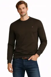 bluza-meska-0759-brown-bawelniana-klasyczna-wygodna-okragly-dekolt