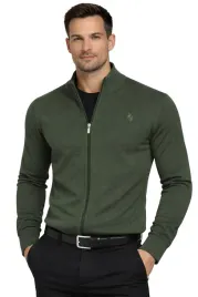 sweter-meski-rozpinany-khaki-polgolf-bawelniany-klasyczny-elegancki