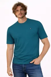 t-shirt-koszulka-meska-3041-turkusowa-bawelniana-basic-okragly-dekolt