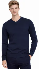 sweter-meski-b-6425-granatowy-welniany-klasyczny-elegancki-gladki-prezent
