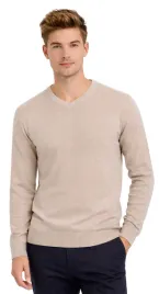 sweter-meski-b-6425-bezowy-welniany-klasyczny-elegancki-gladki-prezent